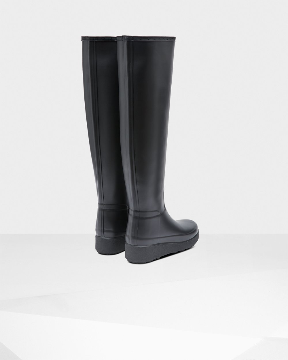 Botas Creeper Refined Slim Fit Knee-High Hunter Mujer - Negros - 239786FYK